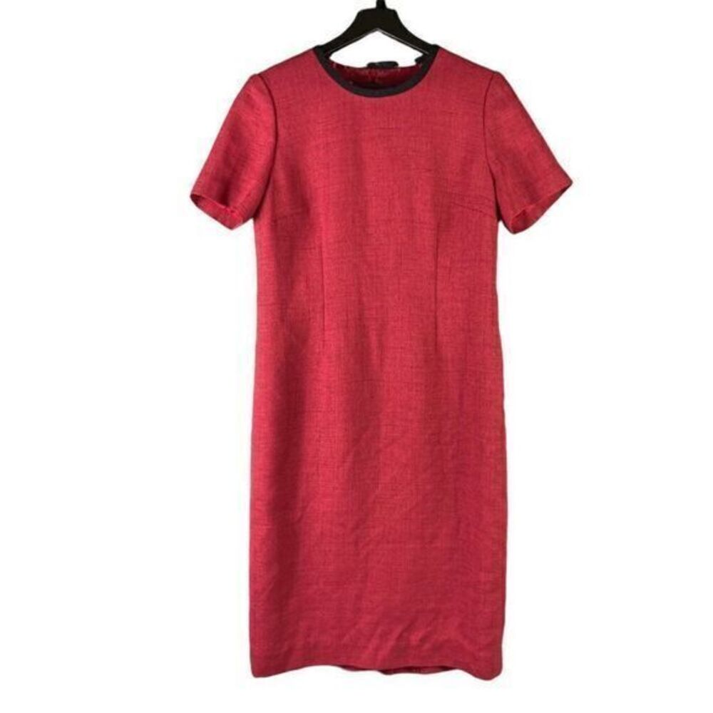 Vintage‎ 80s Henry-Lee Womens 10 Red Sheath Dress Short Sleeve Career Secretary